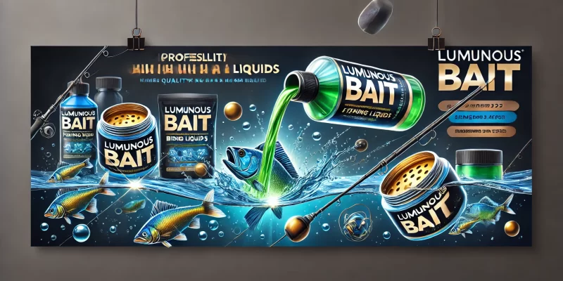 DALL·E 2025-03-21 01.17.58 – A professional and visually striking banner advertisement for ‘luminousbait,’ focusing on their fishing dips and liquids. The design should convey the DALL·E 2025-03-21 01.17.58 - A professional and visually striking banner advertisement for 'luminousbait,' focusing on their fishing dips and liquids. The design should convey the
